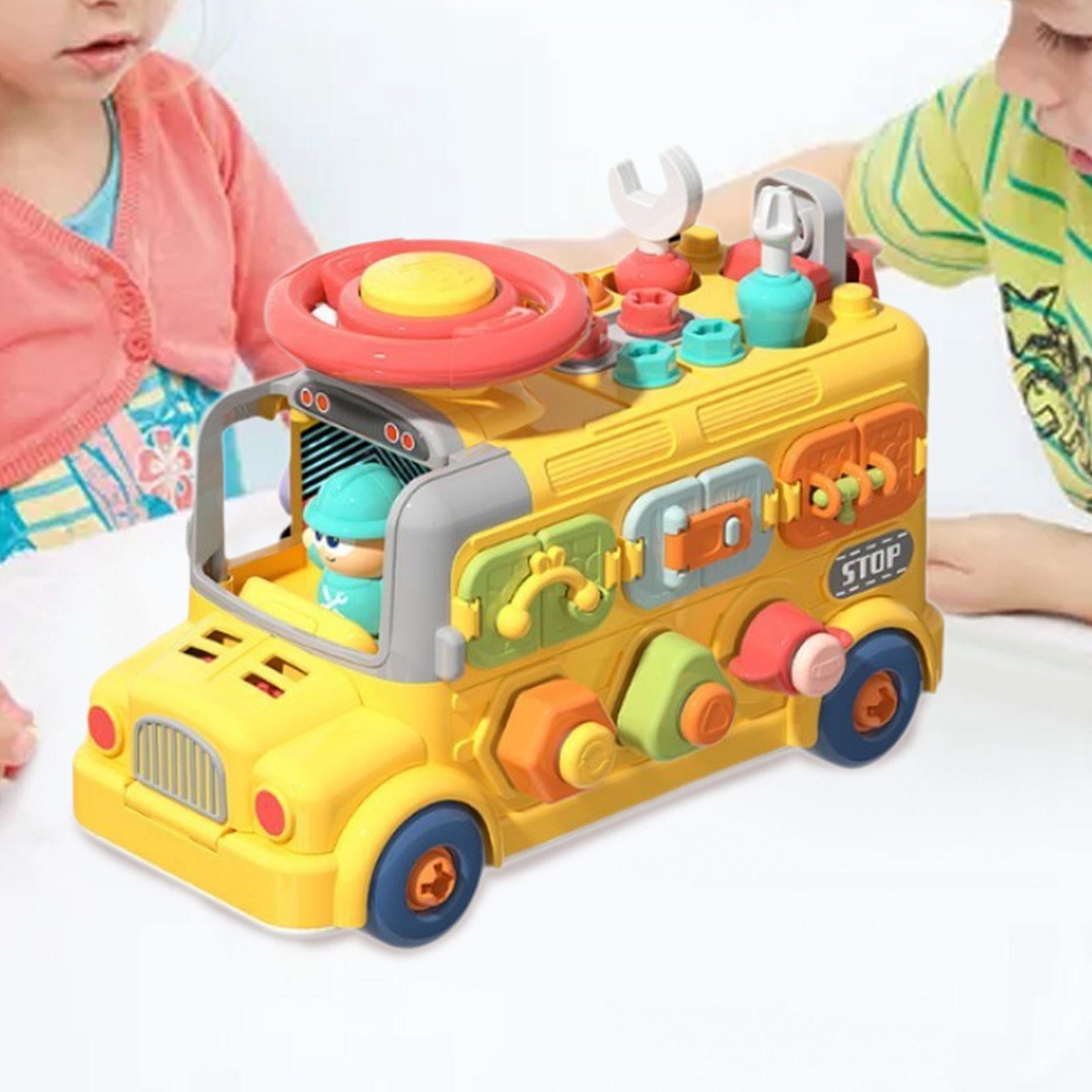 Little Builder's 5-in-1 Multifunctional Activity School Bus - Image 15