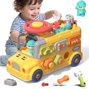 Little Builder's 5-in-1 Multifunctional Activity School Bus